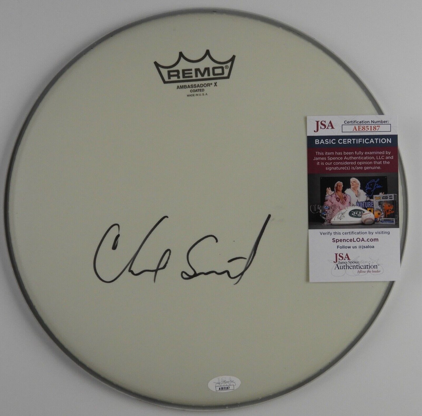 Chad Smith Red Hot Chili Peppers JSA Autograph Signed Drum Head 12"