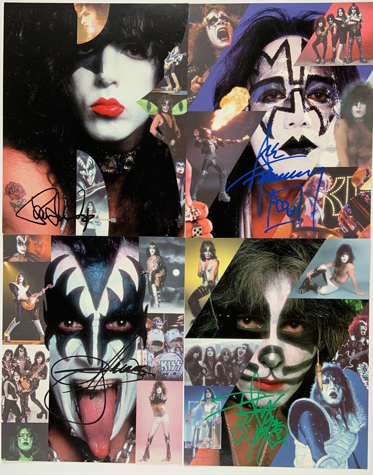 KISS Signed Autograph Photos Paul Stanley Gene Simmons Ace Peter Epperson REAL