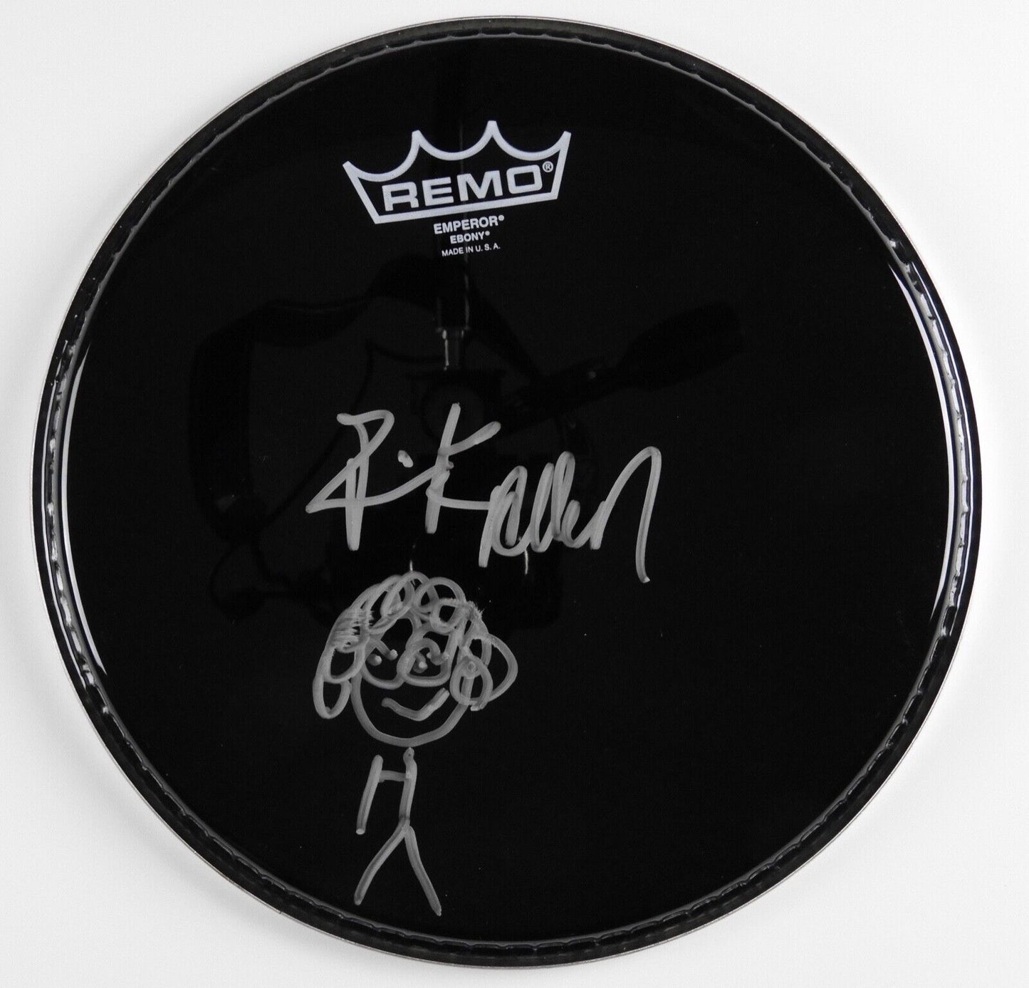 Rick Allen Autograph Signed Drum Head JSA COA 10" Def Leppard Sketch