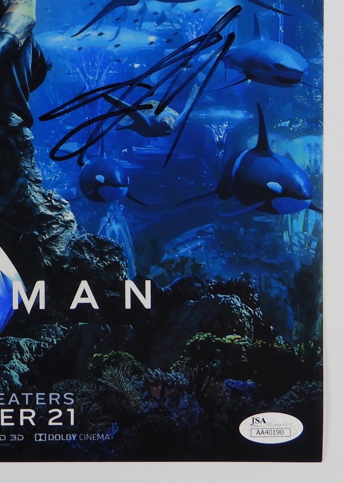 Aquaman Jason Moma, Patrick Wilson, Yahya Autograph JSA 11 x 14 Signed Photo