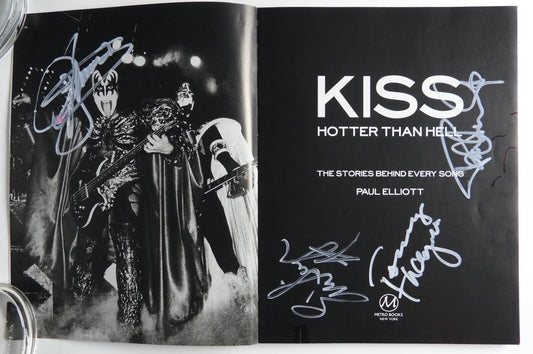 KISS JSA Signed Autograph Hotter Than Hell Book Gene Simmons Paul Stanley