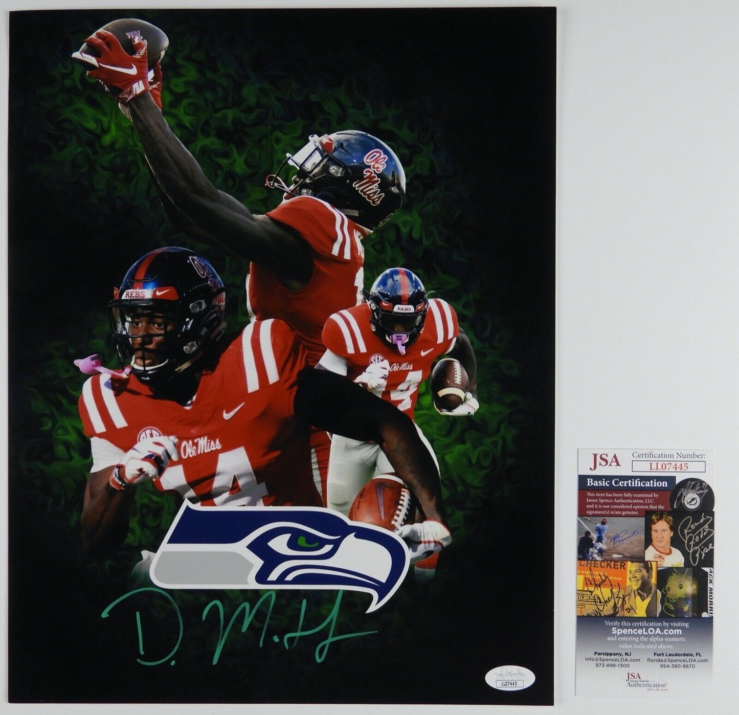 D.K..Metcalf JSA Autograph Signed 11 x 14 photo Seattle Seahawks Football