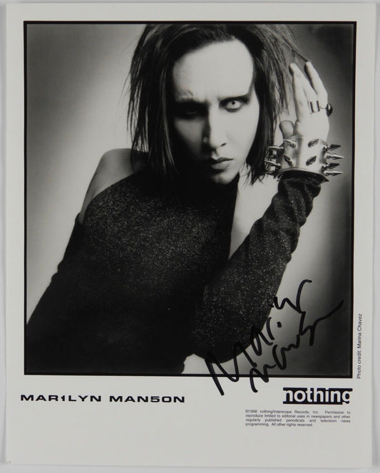 Marilyn Manson Signed Autograph JSA COA Photo 8 x 10 Promo Photo