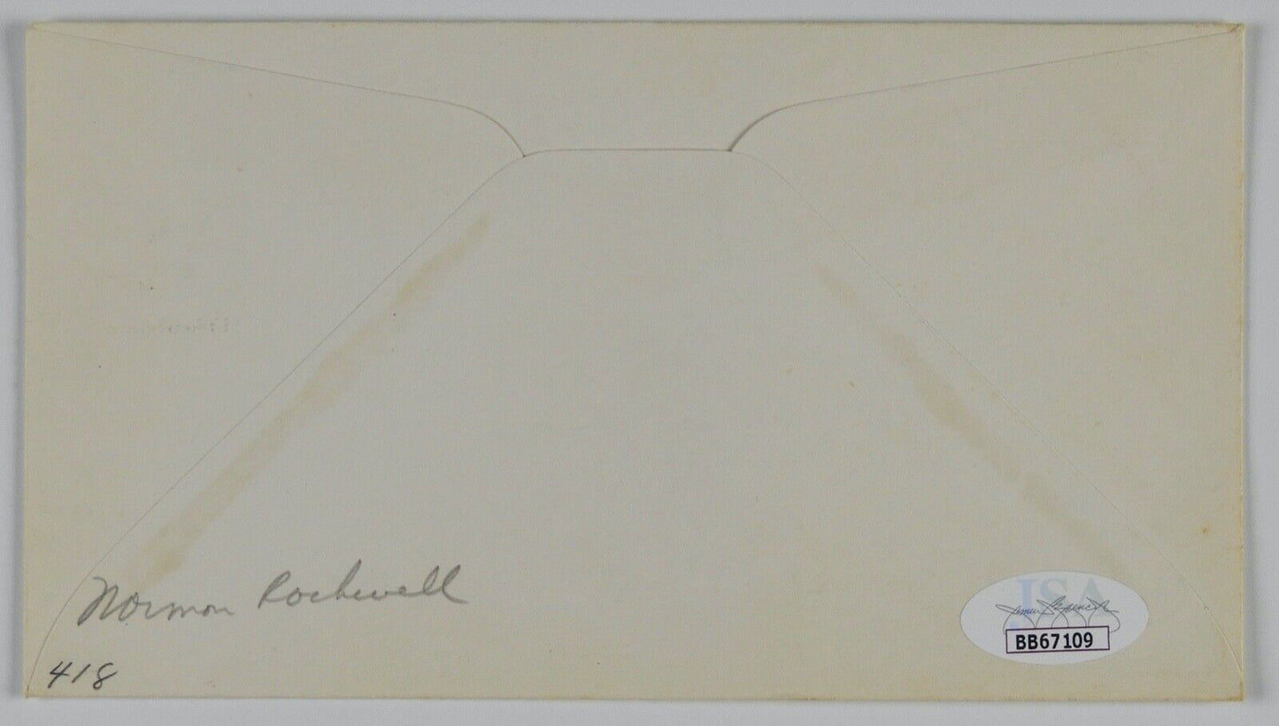 Norman Rockwell JSA Signed Autograph Tom Sawyer First Day Issue Stamp Envelope