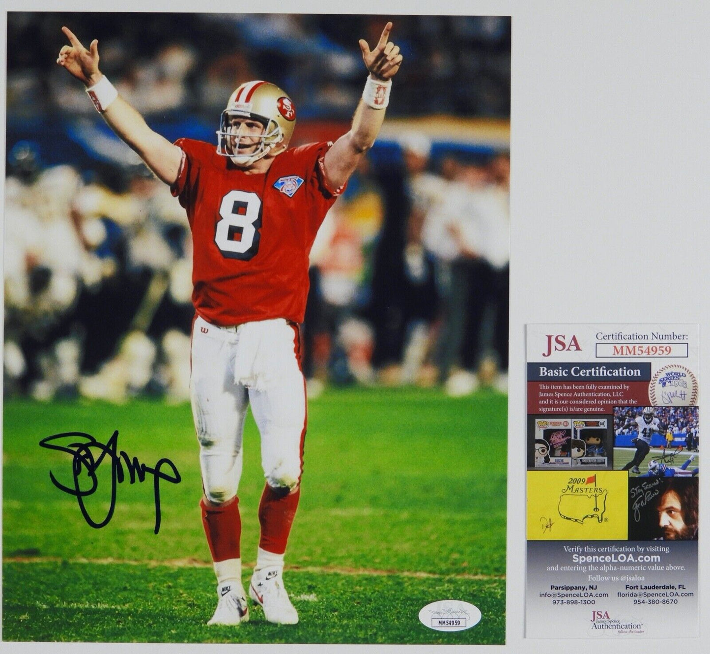 Steve Young JSA Autograph Signed 8 x 10 photo San Francisco 49ers Football