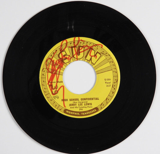 Jerry Lee Lewis Signed Autograph 45 JSA Vinyl Record Original Sun Record