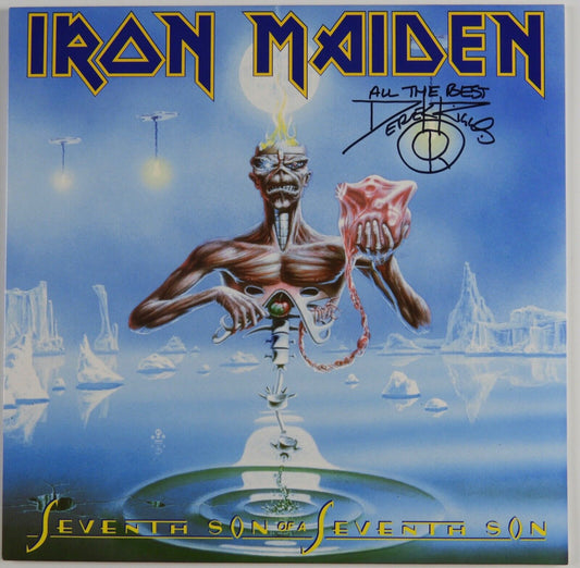 Iron Maiden Derek Riggs JSA Autograph Signed  Album Vinyl Record