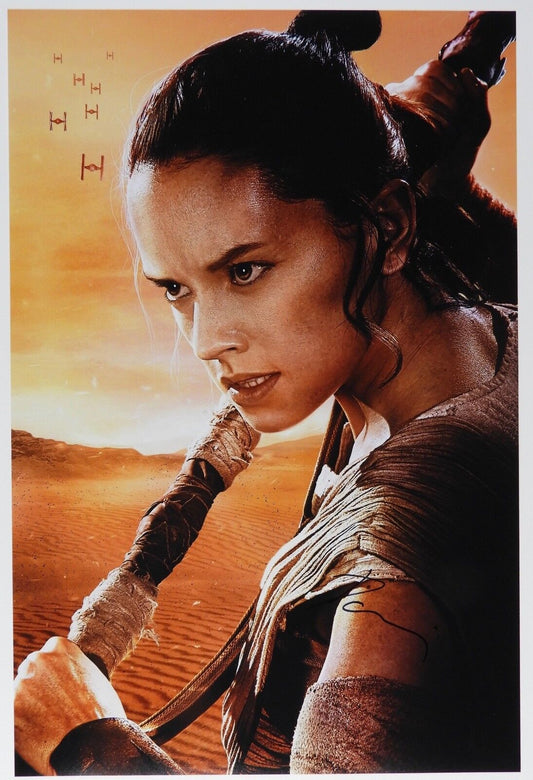 Star Wars The Last Jedi Daisy Ridley Autograph Signed 12 x 18 photo JSA