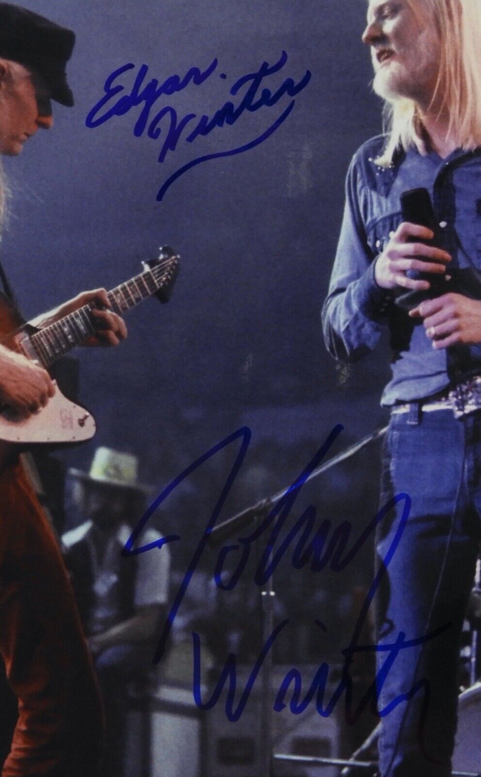 Edgar Winter and Johnny Winter Signed JSA Autograph 8 x 10 photo