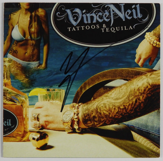 Vince Neil JSA COA signed autograph CD Booklet Motley Crue Tattoos & Tequila