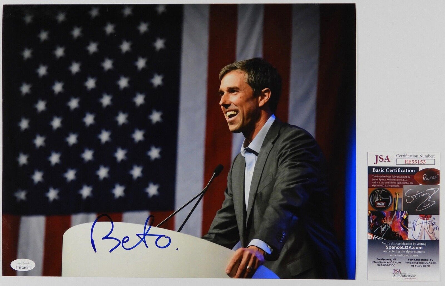 Beto O'Rourke Autograph Signed Photo 11 x 14 JSA COA