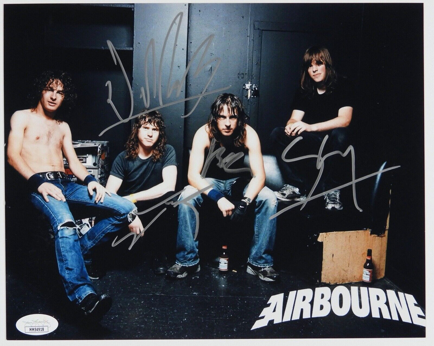 Airbourne Fully Signed JSA Autograph Photo 8 x 10 Joel O'Keeffe Ryan