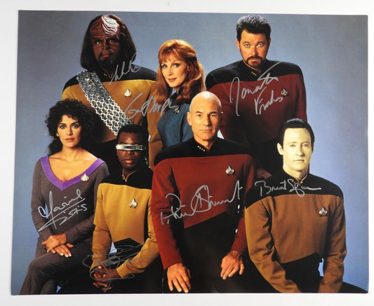 Star Trek The Next Generation Cast Signed Autograph 16 x 20 Patrick Stewart +
