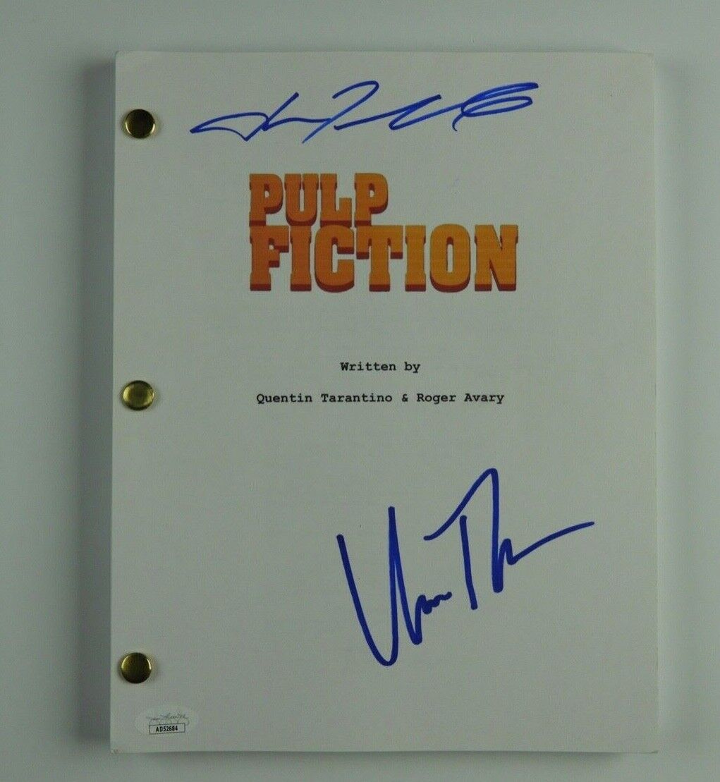 Pulp Fiction John Travolta Uma Thurman JSA Autograph Signed Full Script