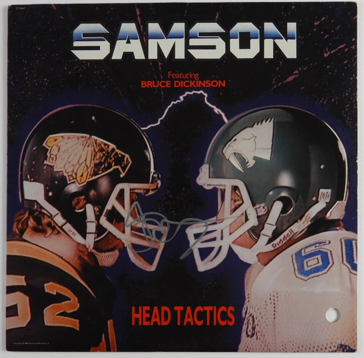 Samsom Bruce Dickinson JSA Autograph Signed Record Album Vinyl Head Tactics