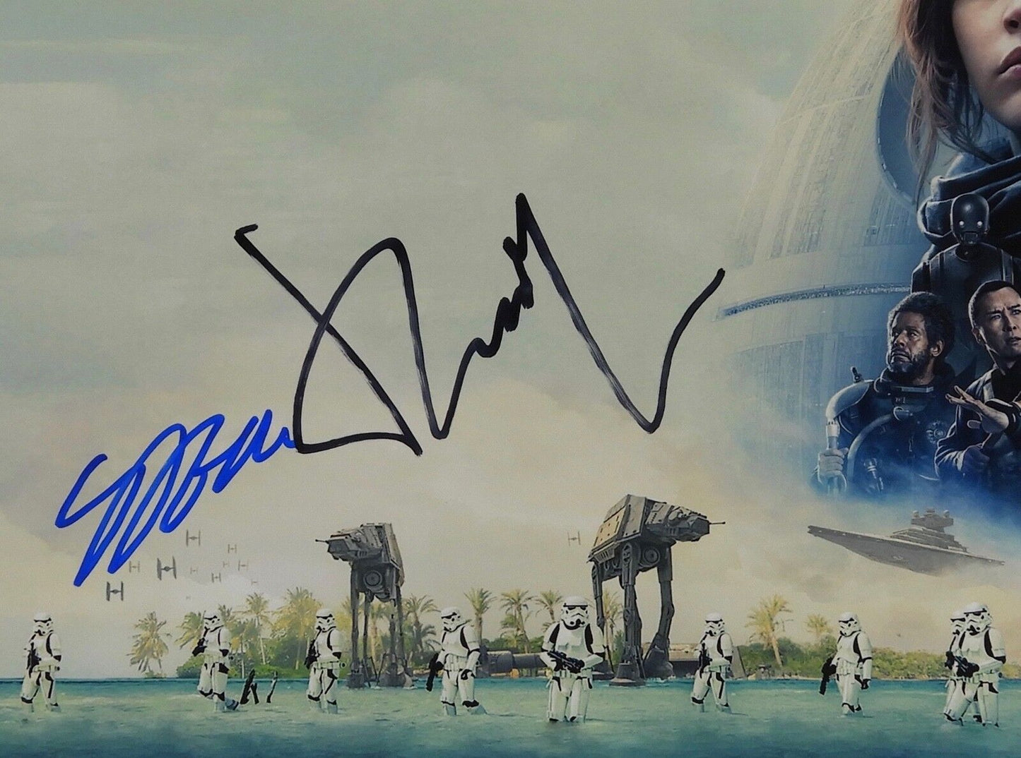 Star Wars Rogue One Donnie Yen Gareth Edwards Signed Autograph JSA 11 x 14 Photo