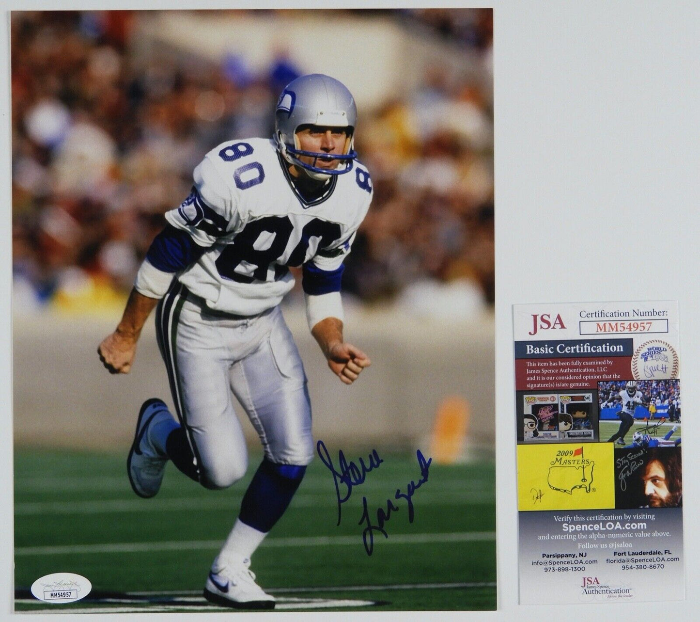 Steve Largent JSA Autograph Signed 8 x 10 photo Seattle Seahawks Football