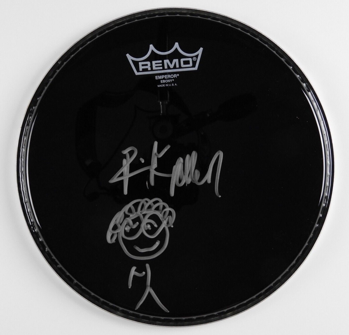 Rick Allen Autograph Signed Drum Head JSA COA 10" Def Leppard Sketch