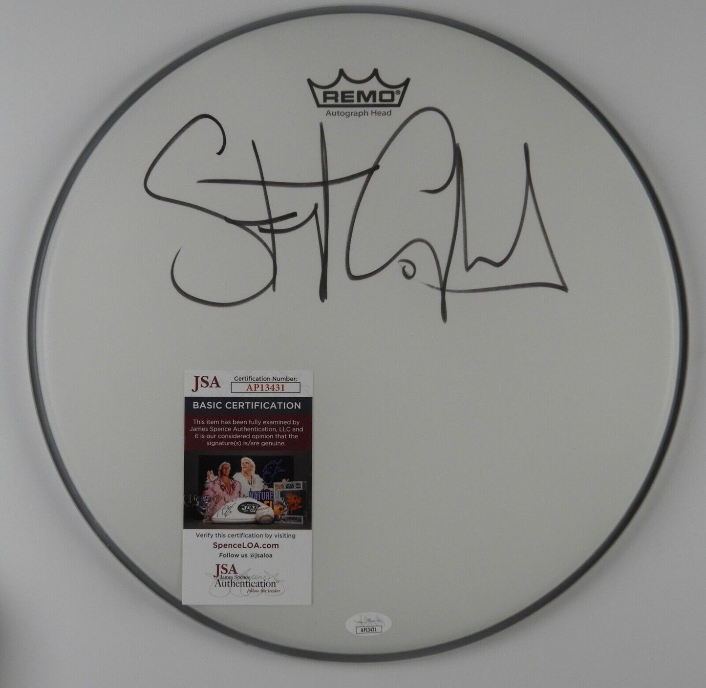 Stewart Copeland The Police Autograph Signed Drumhead JSA COA 14"