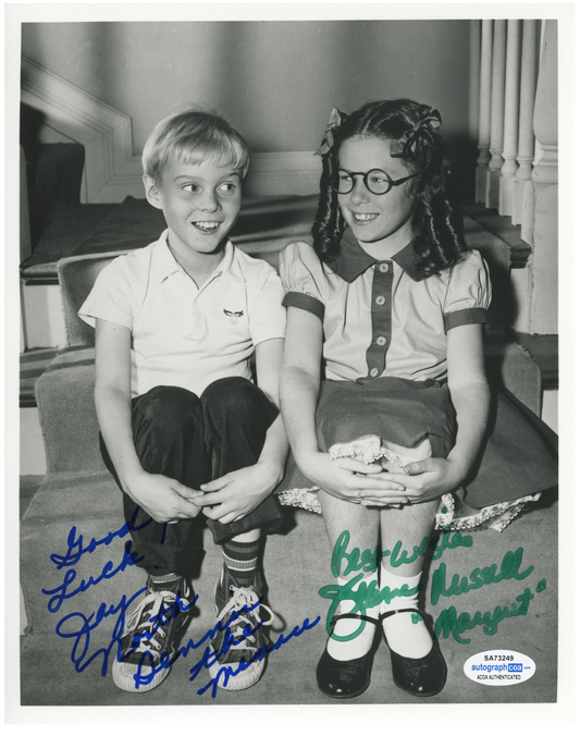 Jay North Dennis The Menace Jeanne Russell  ACOA Signed Autograph 8 x 10 Photo