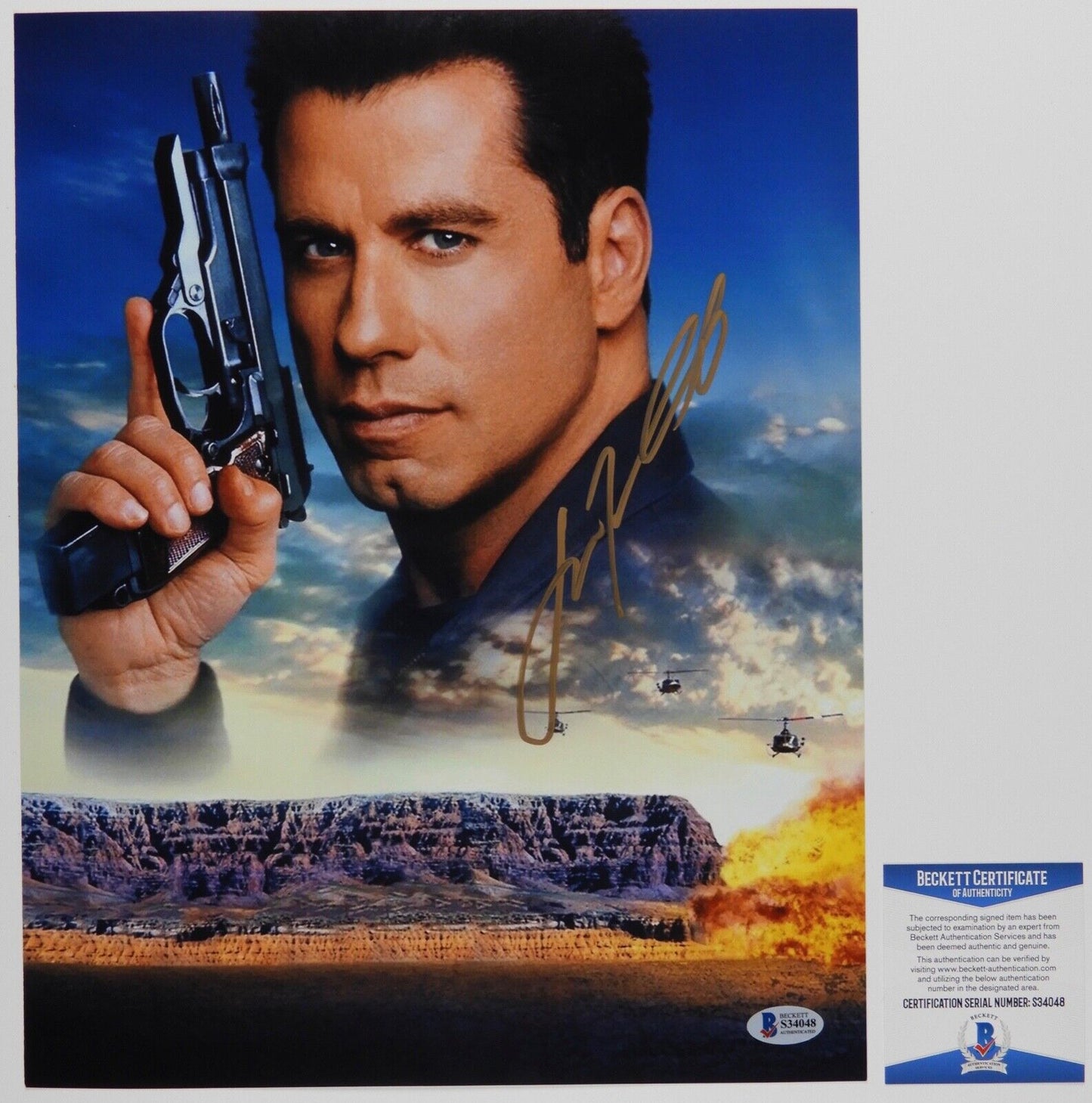 John Travolta Autograph Beckett 11 x 14 Signed Photo Broken Arrow