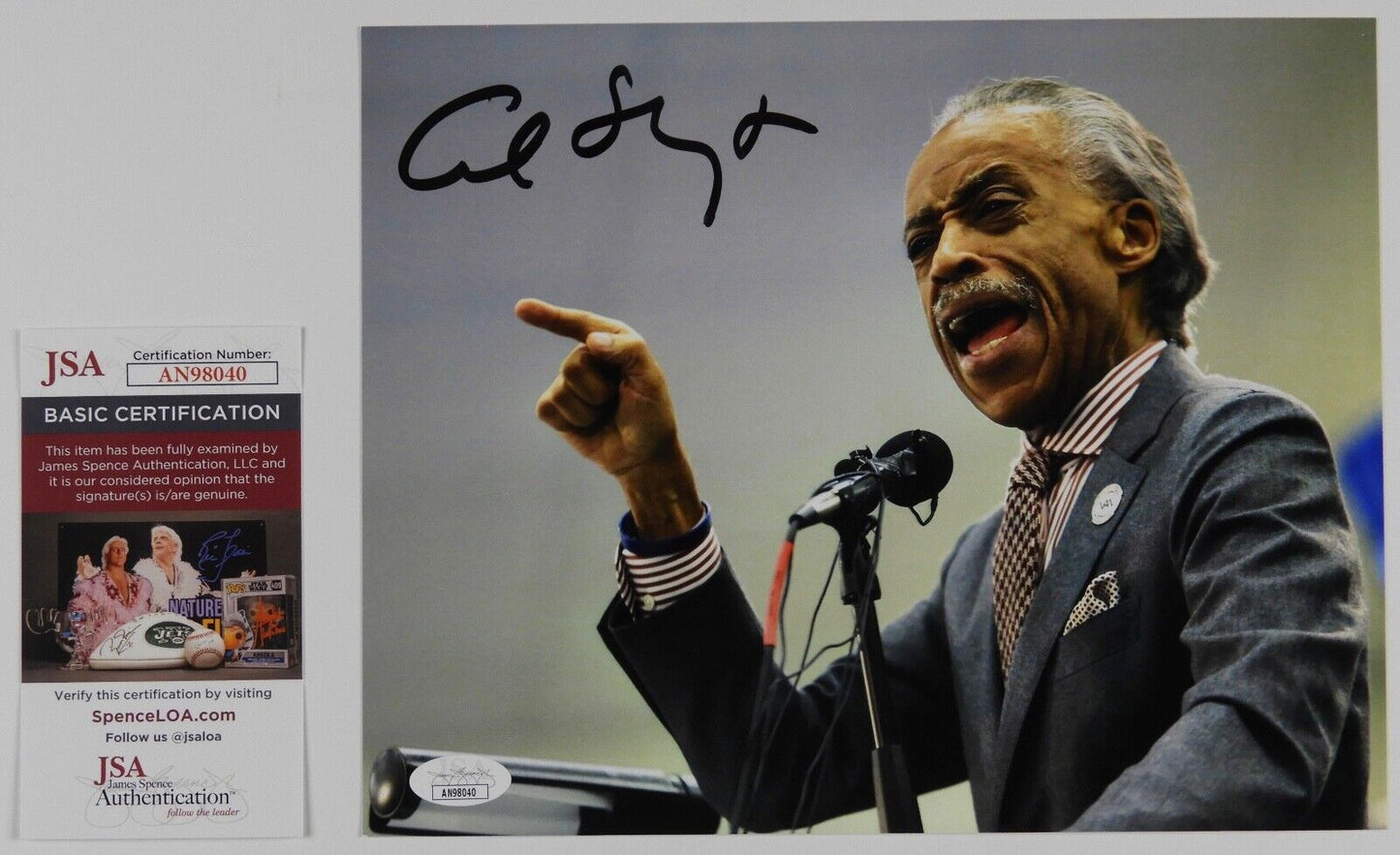 Reverend Al Sharpton JSA Signed Autograph 8 x 10 photo