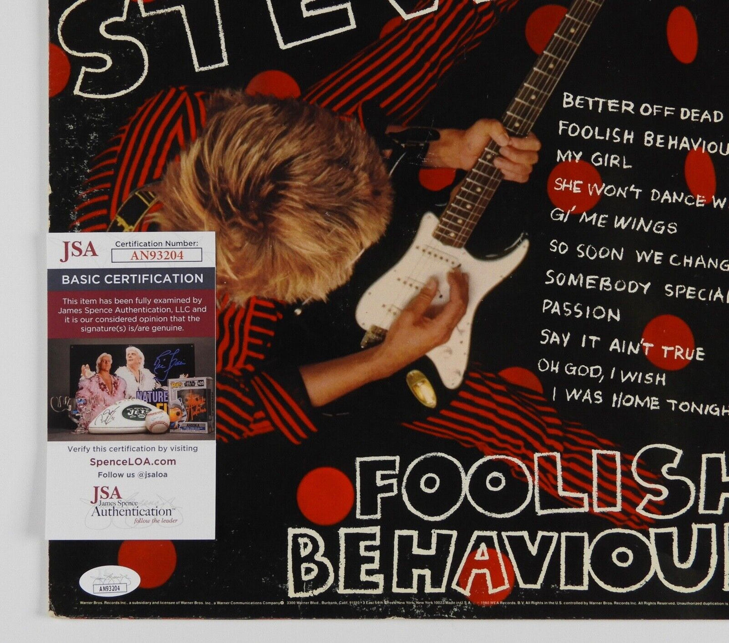 Rod Stewart JSA Signed Autograph Album Record Vinyl Foolish Behaviour