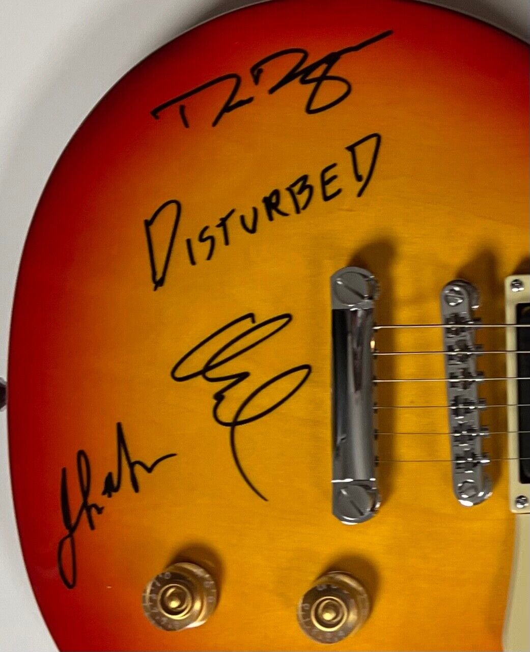 Disturbed JSA Fully Signed Autograph Guitar JSA Les Paul