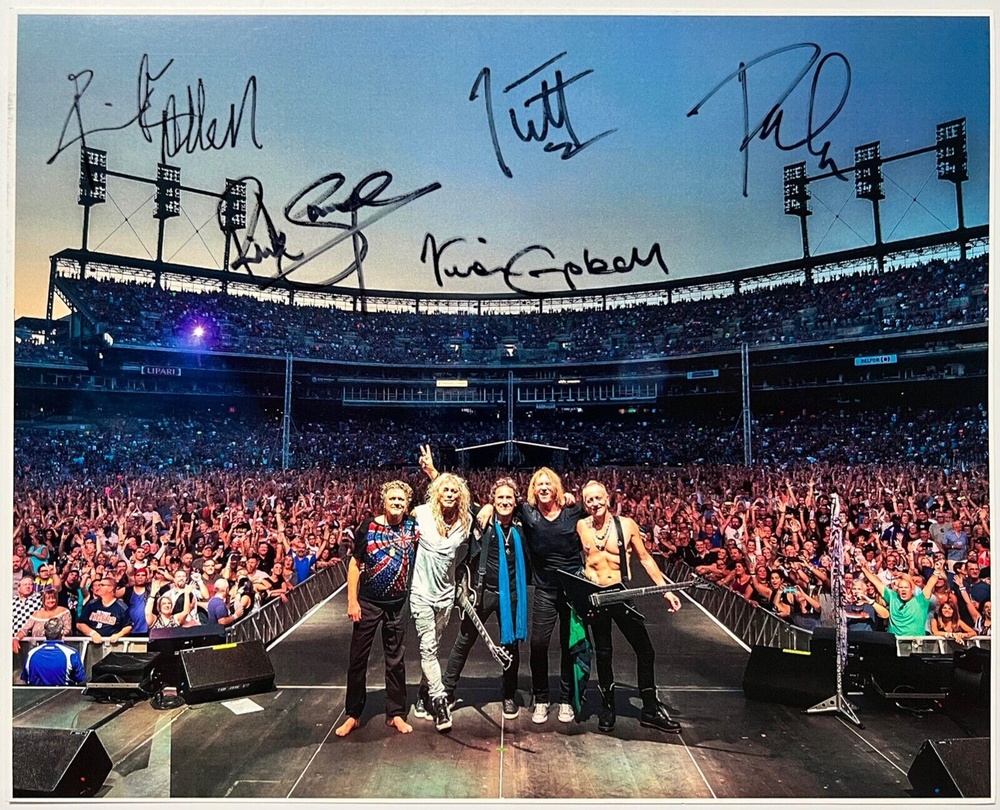 Def Leppard JSA Signed Autograph 8 x 10 Photo Fully Signed Stadium Tour