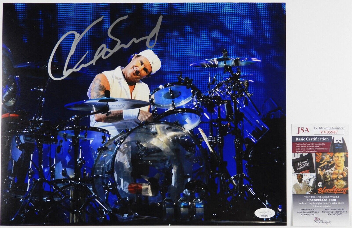 Chad Smith Red Hot Chili Peppers Autograph JSA 11 x 14 Signed Photo