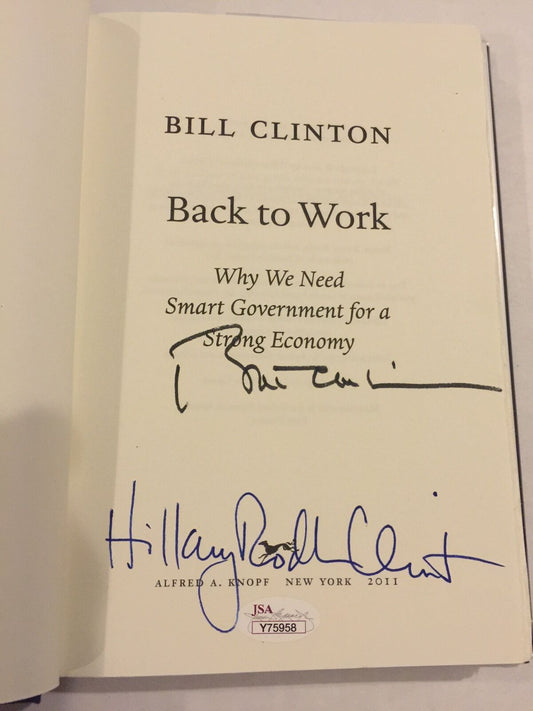 Hillary Clinton Bill Clinton Dual Autographed Signed Book JSA COA President