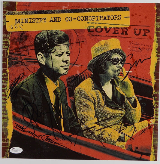 Ministry Autograph 12 x 12 photo JSA COA Al Jourgensen John Bechdel Cover Up