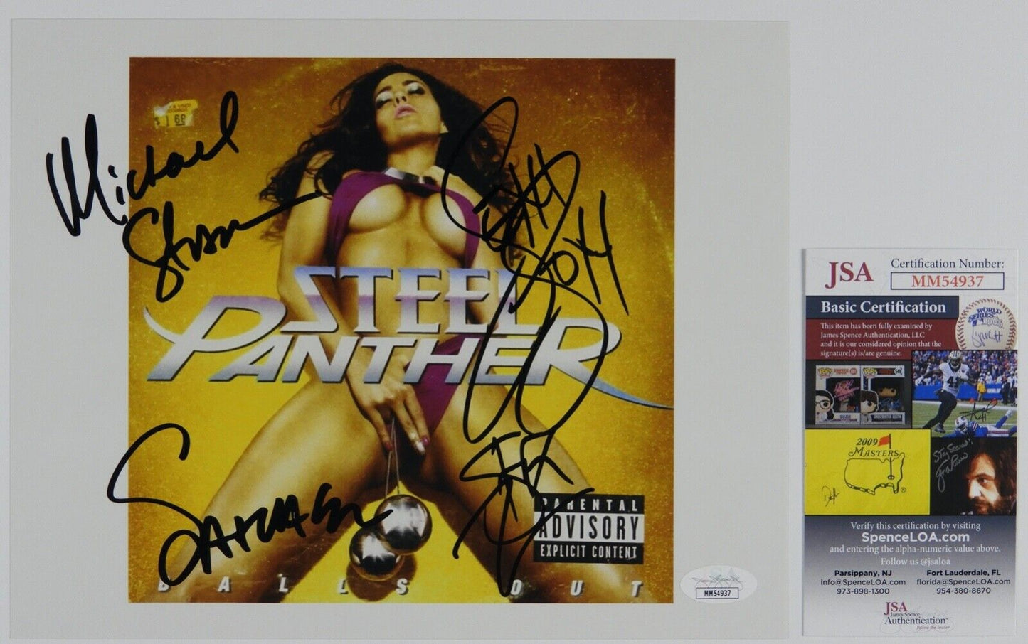 Steel Panther Fully Signed Signed JSA Autograph Photo 8 x 10 Michael Starr Stach