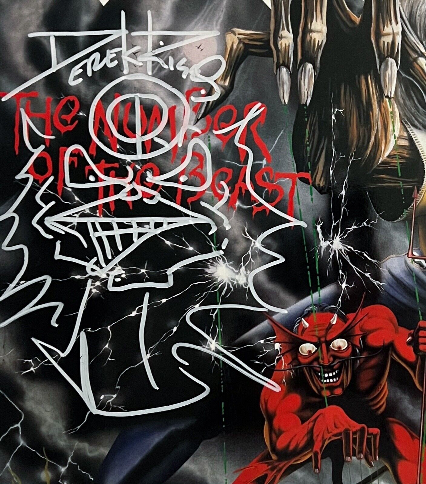 Iron Maiden Derek Riggs JSA Autograph Signed Album with Original Sketch Eddie
