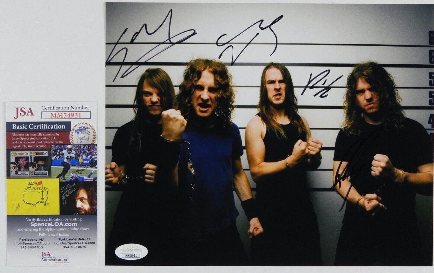 Airbourne Fully Signed JSA Autograph Photo 8 x 10 Joel O'Keeffe Ryan