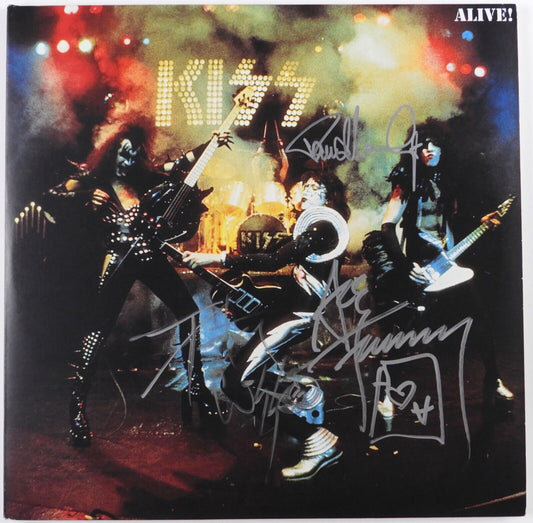 KISS JSA Paul Stanley Peter Criss Ace Autograph Signed Record Album Alive
