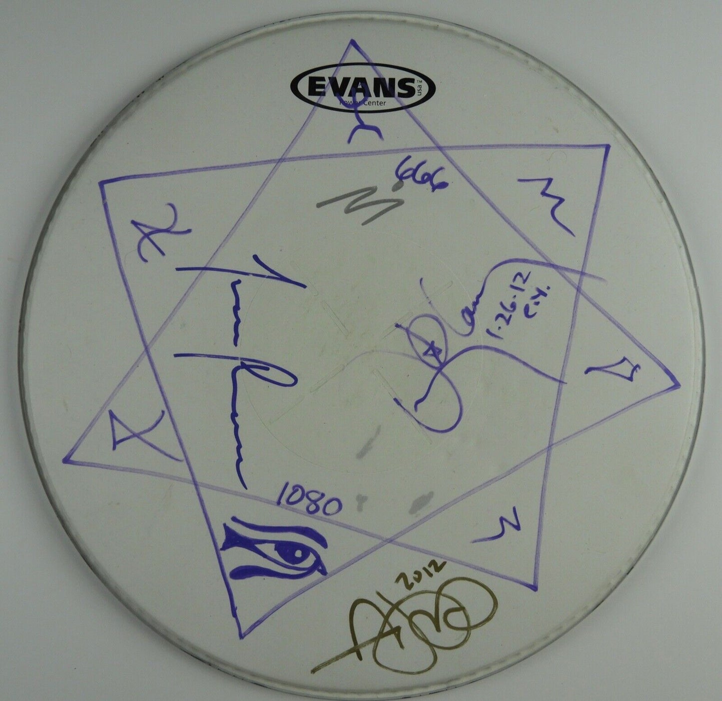 Tool Autograph Signed Drum Head REAL COA 13" Fully Signed Stage Used