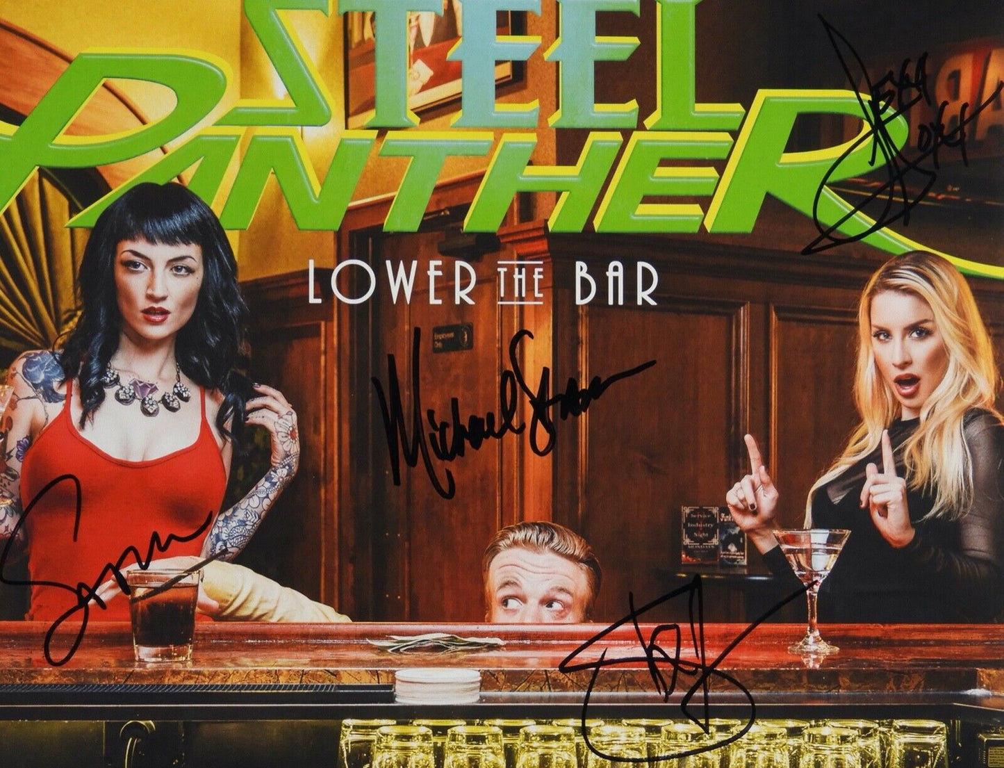 Steel Panther Fully Signed Signed JSA Autograph Album Record Vinyl Lower The Bar