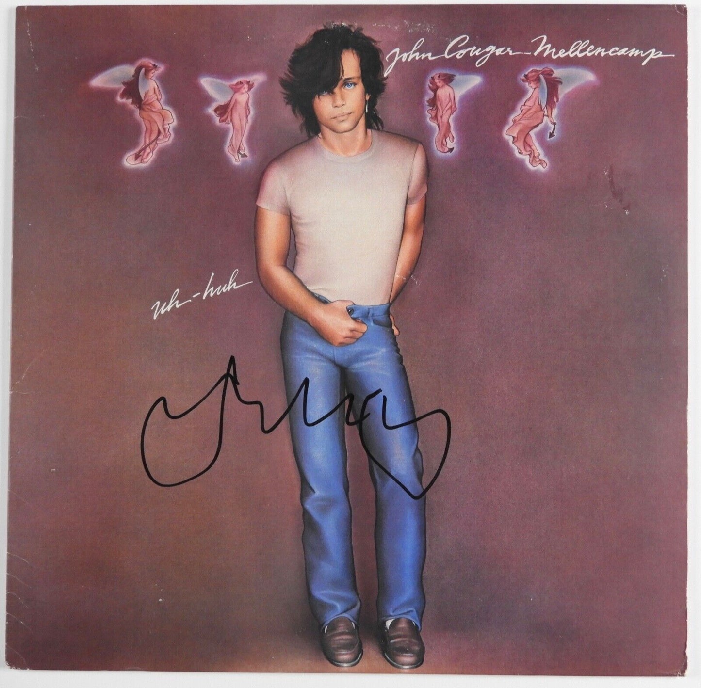 John Cougar Mellencamp JSA Signed Autograph Album Vinyl Record LP Uh-Huh