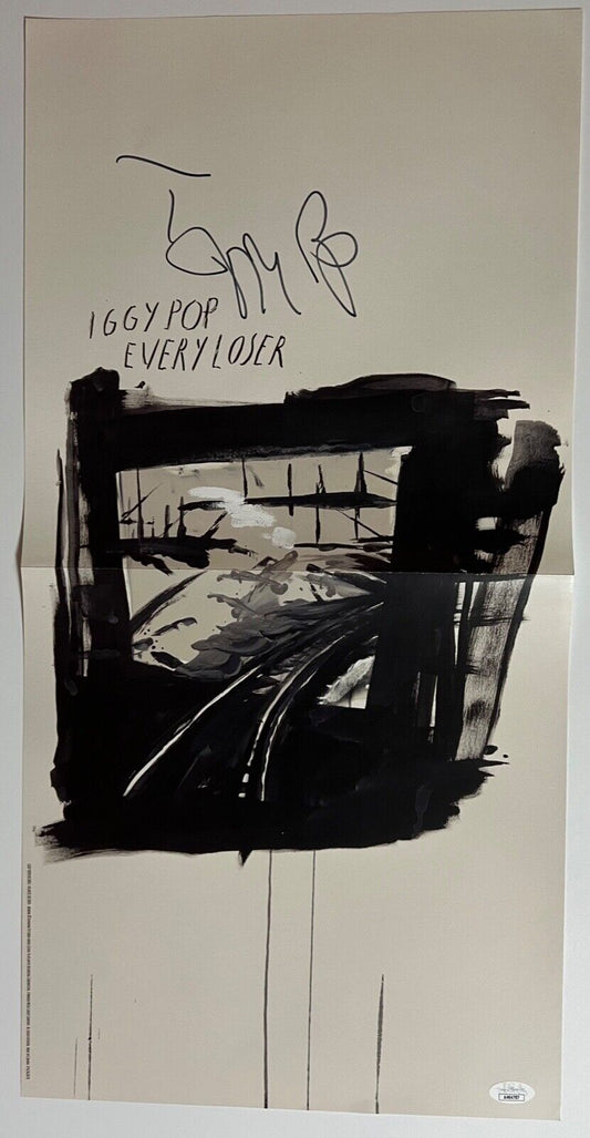 Iggy Pop JSA Signed Autograph Poster Every Lover Comes w Record Album