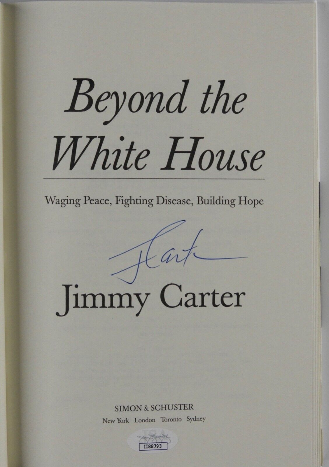 Jimmy Carter JSA Signed Autograph Book Beyond The White House Fist Edition