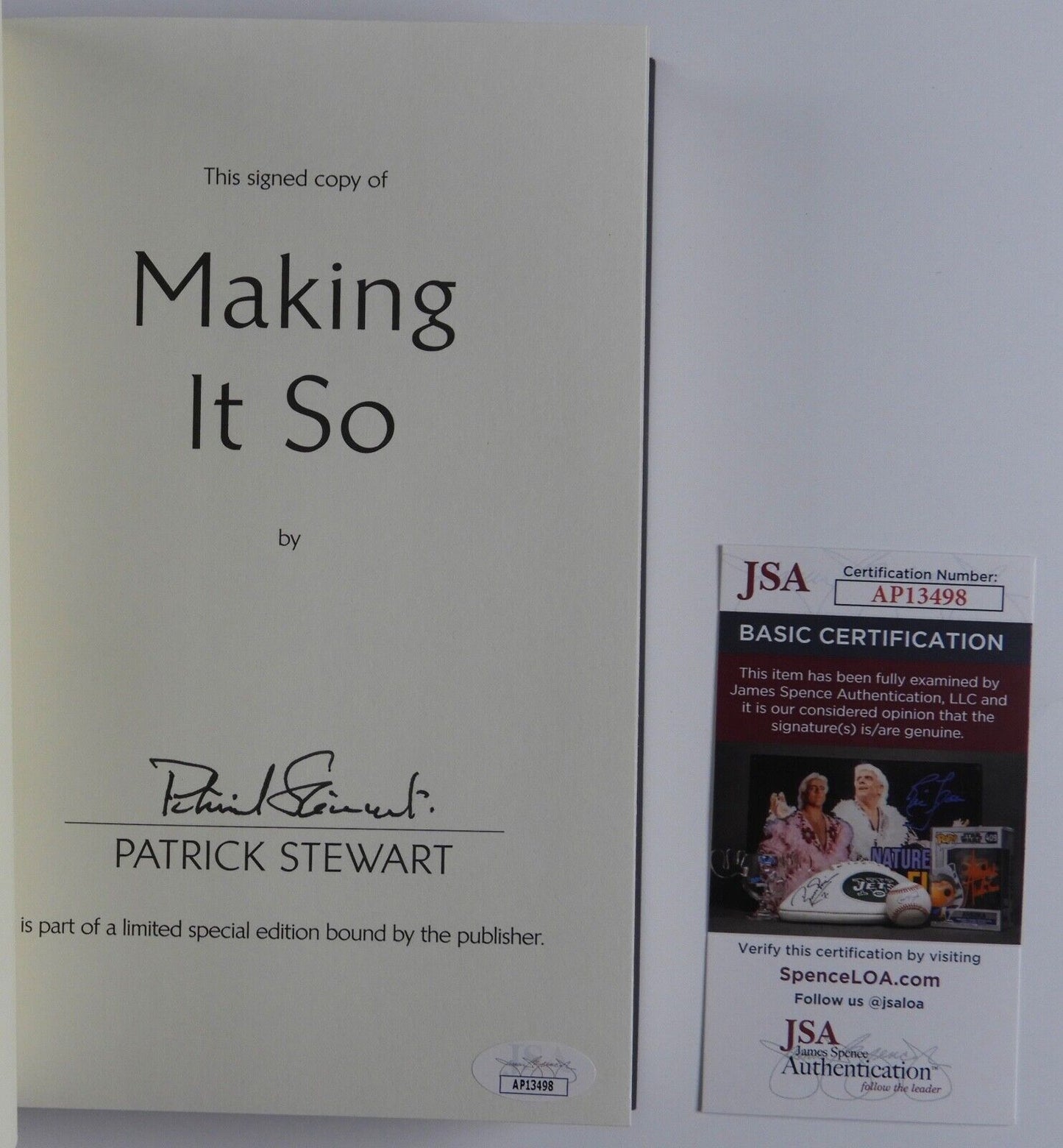 Patrick Stewart JSA Autograph Signed Book Making It So