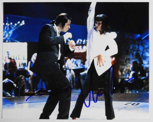 John Travolta Uma Thurman JSA Signed Autograph Photo 8 x 10 Pulp Fiction