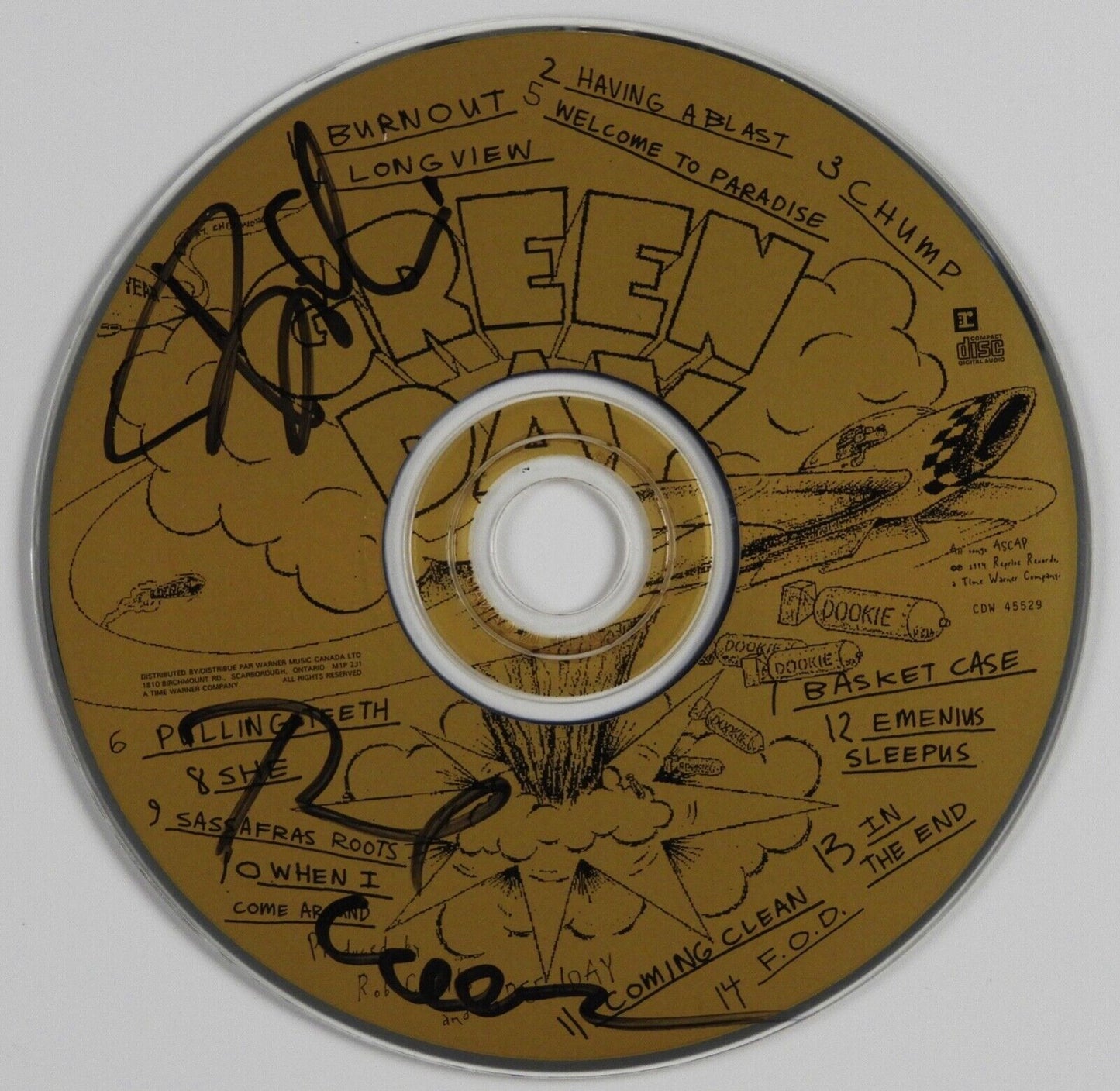 Green Day JSA Autograph Signed CD Dookie Billie Joe Tre Cool