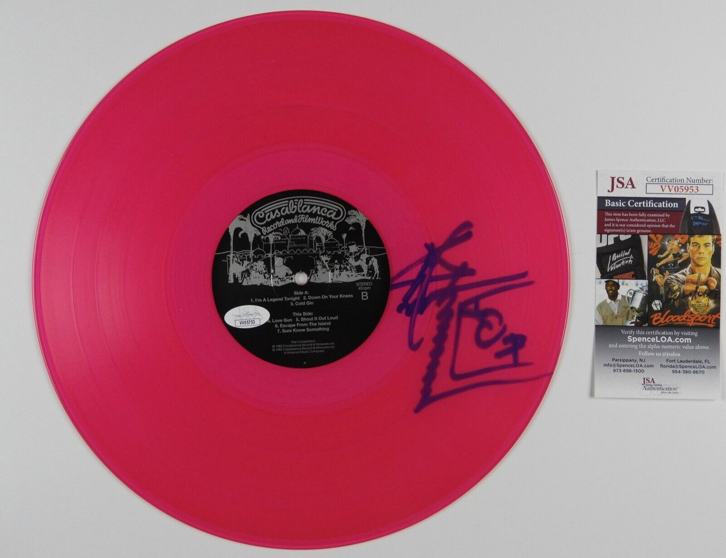 KISS JSA Ace Frehley Autograph Signed Record Album Killers Pink Vinyl