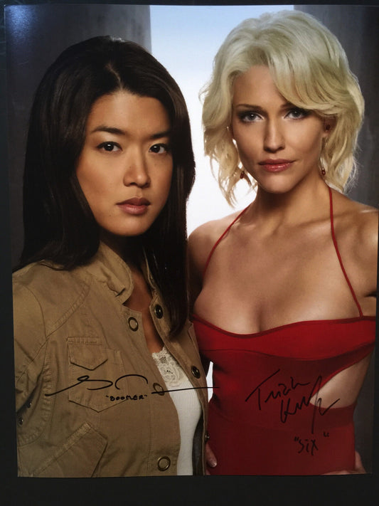 Battlestar Galactica Tricia Helfer Grace Parks signed autograph 11x14 photo JSA