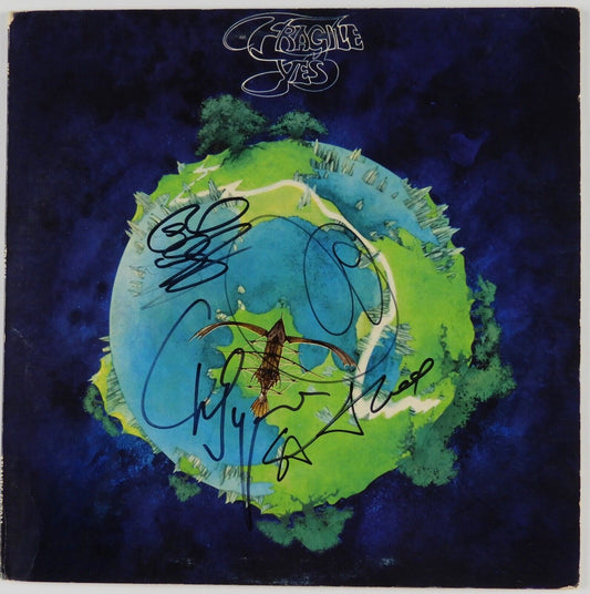 YES JSA Signed Autograph Album Record Fragile Jon Anderson Chris Squier +