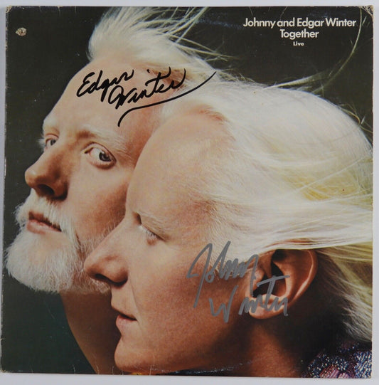 Johnny And Edgar Winter JSA Signed Autograph Album Record Together Live