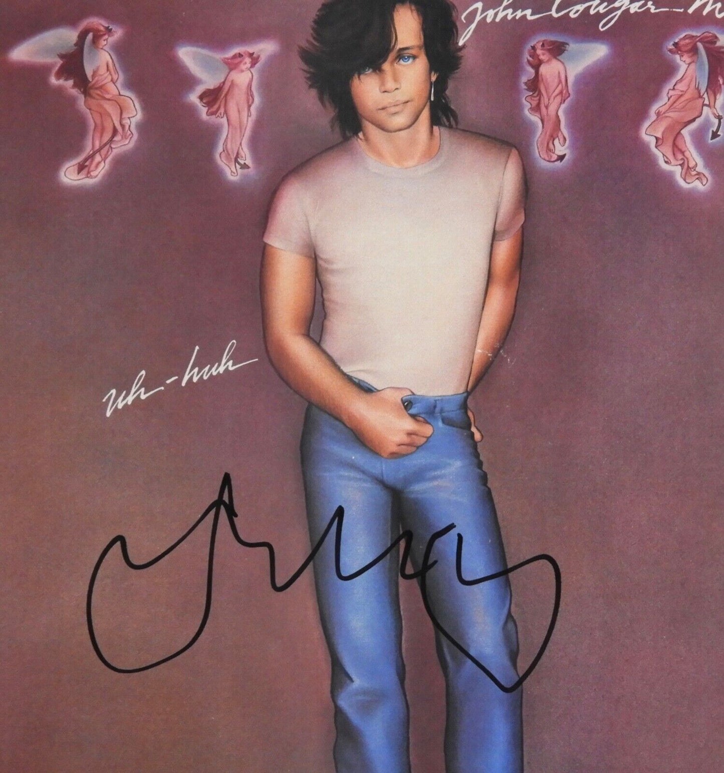 John Cougar Mellencamp JSA Signed Autograph Album Vinyl Record LP Uh-Huh