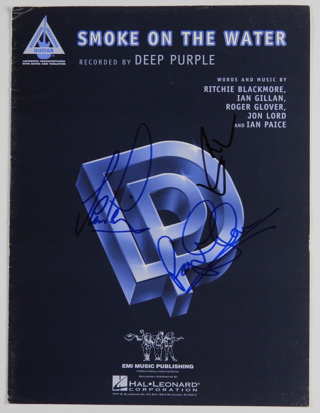 Deep Purple Signed JSA Autograph Sheet Music Smoke On The Water